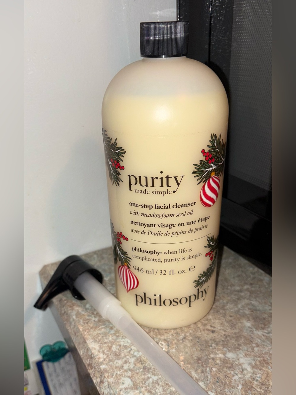 Philosophy PURITY One-Step Facial Cleanser- 32 fl oz SEALED, W/PUMP. Holiday